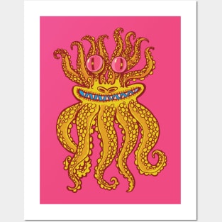 golden squid kings the depths of the ocean Posters and Art